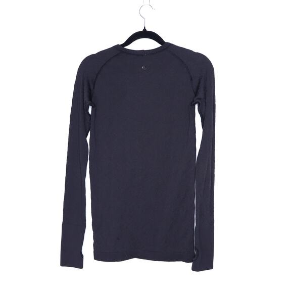 LULULEMON Rest less Pullover Black Textured Long Sleeve Running Active Women's 8 - Picture 3 of 14